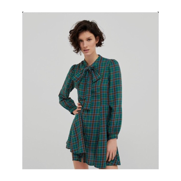 Zara Dresses & Skirts - Zara Check dress in green